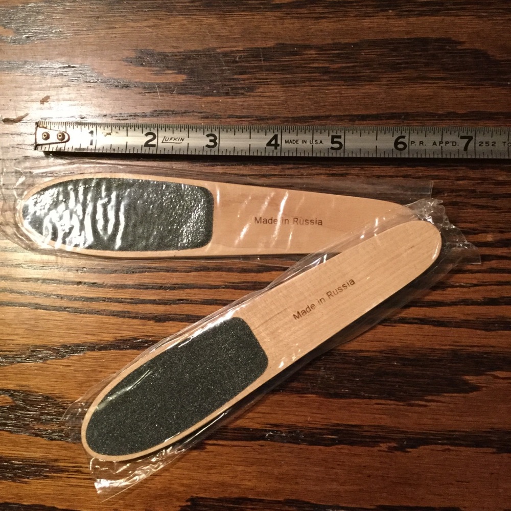 Two of these are included in price. Wooden foot file two sided. Beauty tools.